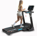 AsVIVA T16 BT Cardio Loopband, hoogwaardige hometrainer, instelbare helling tot 15%, 6-zone dempingstechnologie, 3,5 pk elektromotor, conditietraining, max. gewichtsbelasting 120 kg