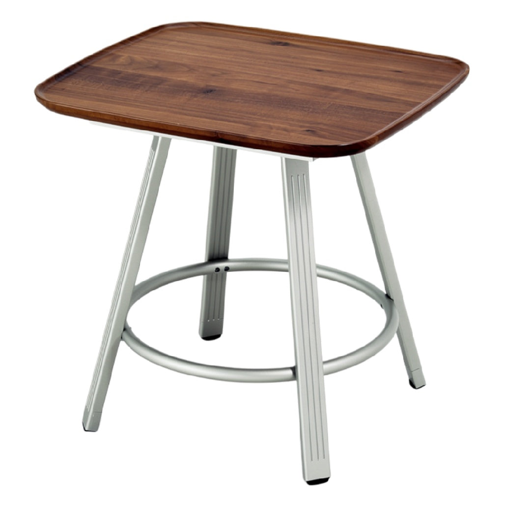 **Houten Bijzettafel met Metalen Onderstel**