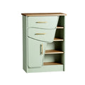 Moderne Groene Kast met Curved Deuren en Houten Topblad