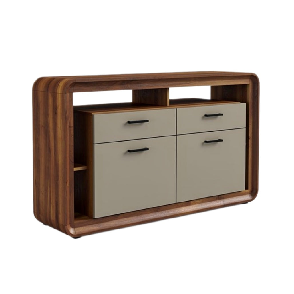 "Moderne Eiken TV Kast met Gladde Lades"
