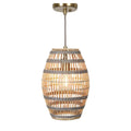 "Moderne Wicker Hanglamp met Gouden Fitting"