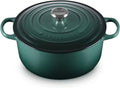 LE CREUSET Kenmerkende geëmailleerde gietijzeren ronde braadpan met deksel, 20 cm, 2,4 liter, Marseille-blauw, 211772020(Artichaut/28cm)