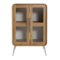 Moderne Houten Kast met Glazen Deuren en Aluminium Poten