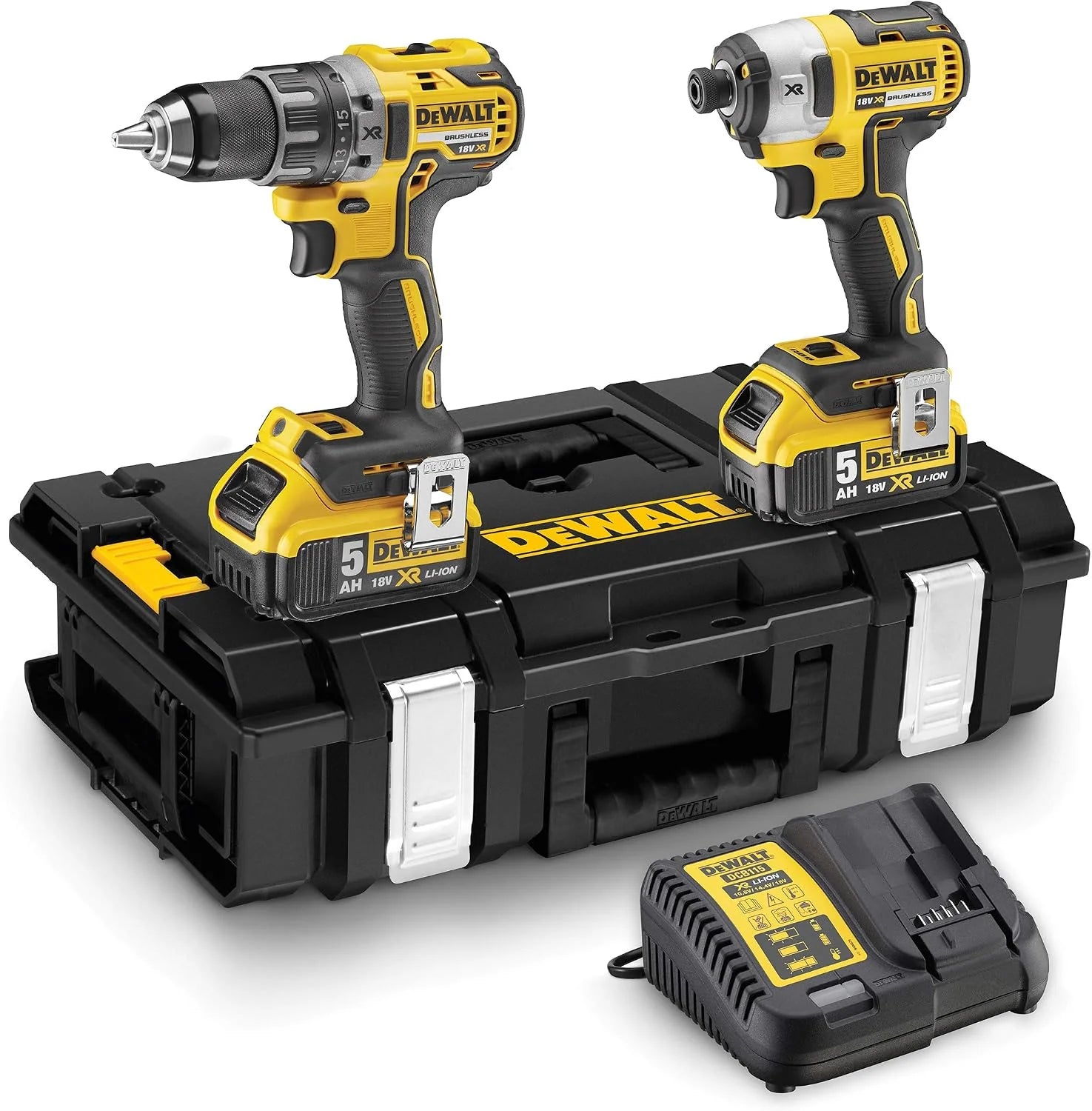 DeWalt DCK266P2-QW - XR kit met DCD796 accuboorhamer, DCF887 slagschroevendraaier, 2 Li-Ion 5, 0 Ah accu's en DS150 organizer(Single)