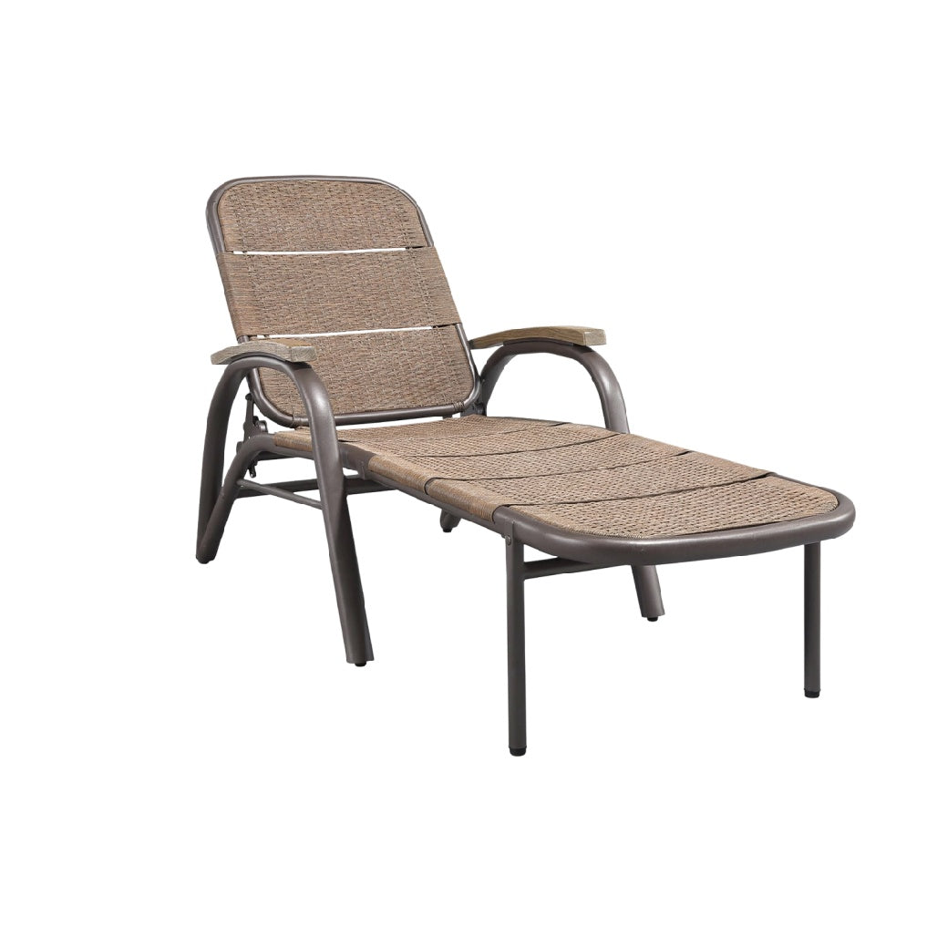 Technische titel: "Verstelbare Lounger met Aluminium Frame en Weave Zitting"