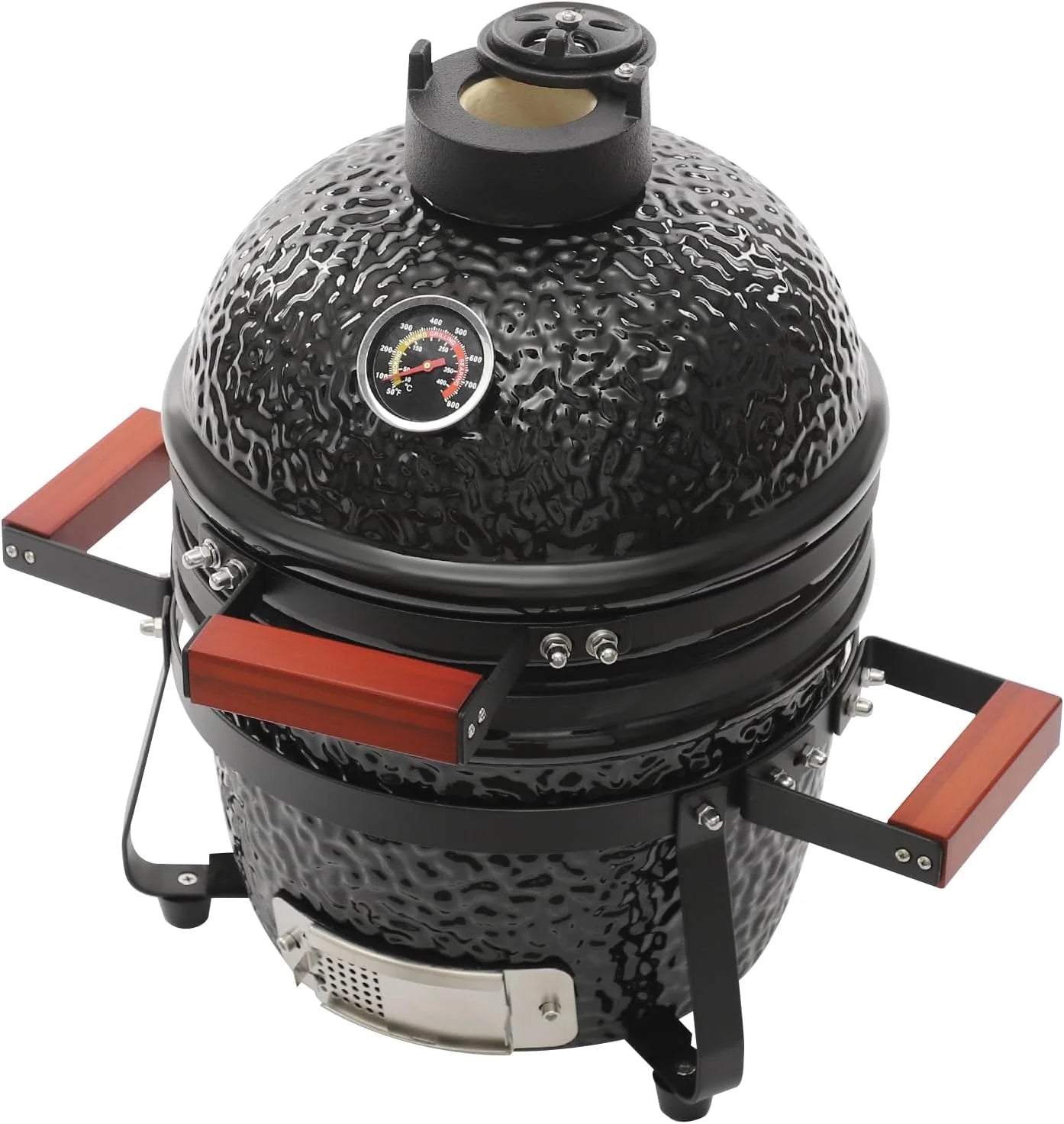 Kamado Keramische barbecue, houtskoolgrill, Ø 50 cm, inclusief thermometer, campinggrill, keramisch, rond, houtskool