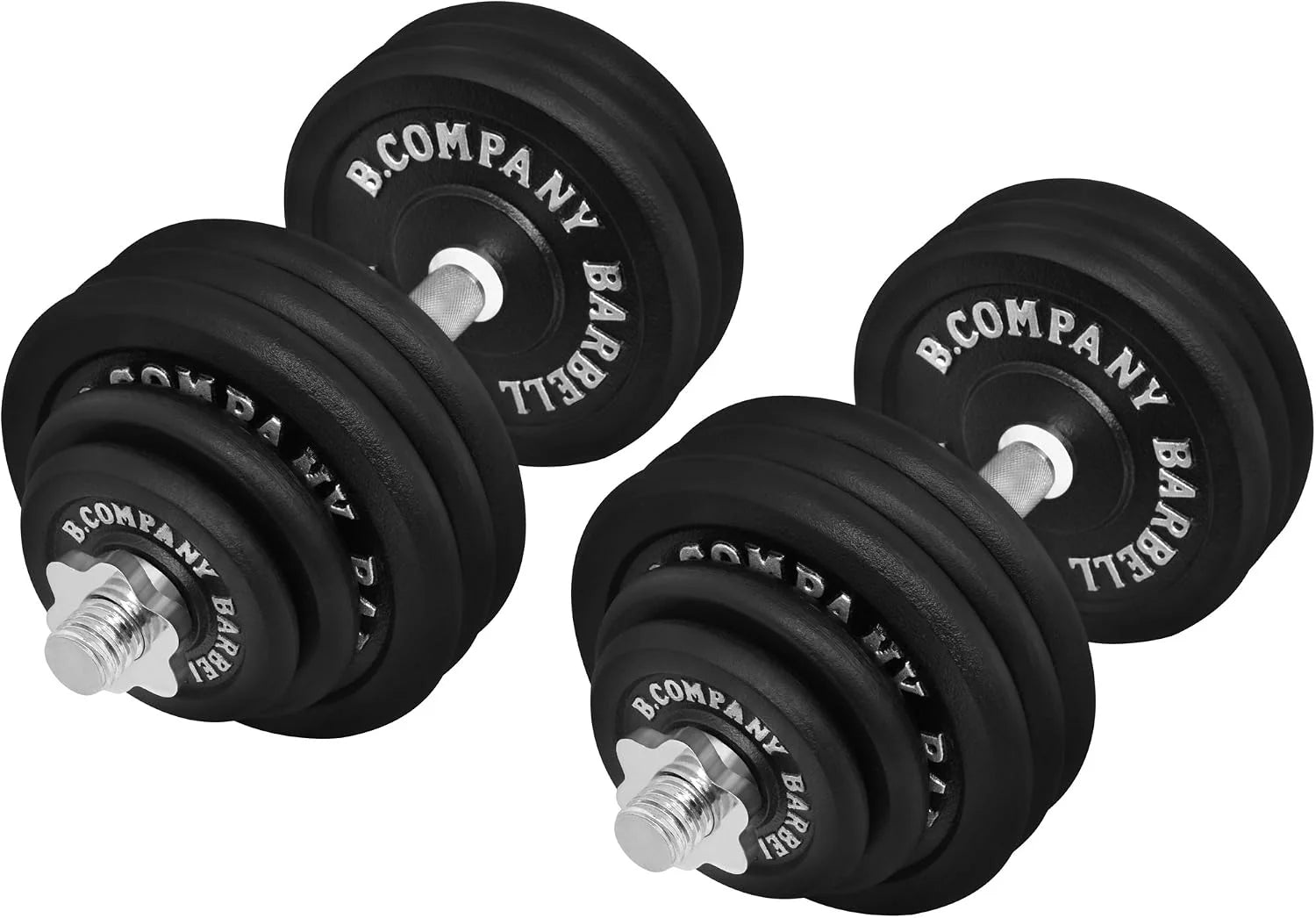 Gietijzeren halterset 80 kg (2 x korte halterstang 45 cm, 4 x 1,25, 4 x 2,5 en 12 x 5 kg halterschijven), halterset, halters, gewichten