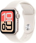 Apple Watch SE 3 GPS + Cellular 40 mm Smartwatch met kast van sterrenlicht aluminium, sterrenlicht sportbandje (S/M). Conditie en slaap bijhouden, hartslagmonitor, Always‑On display, waterbestendig