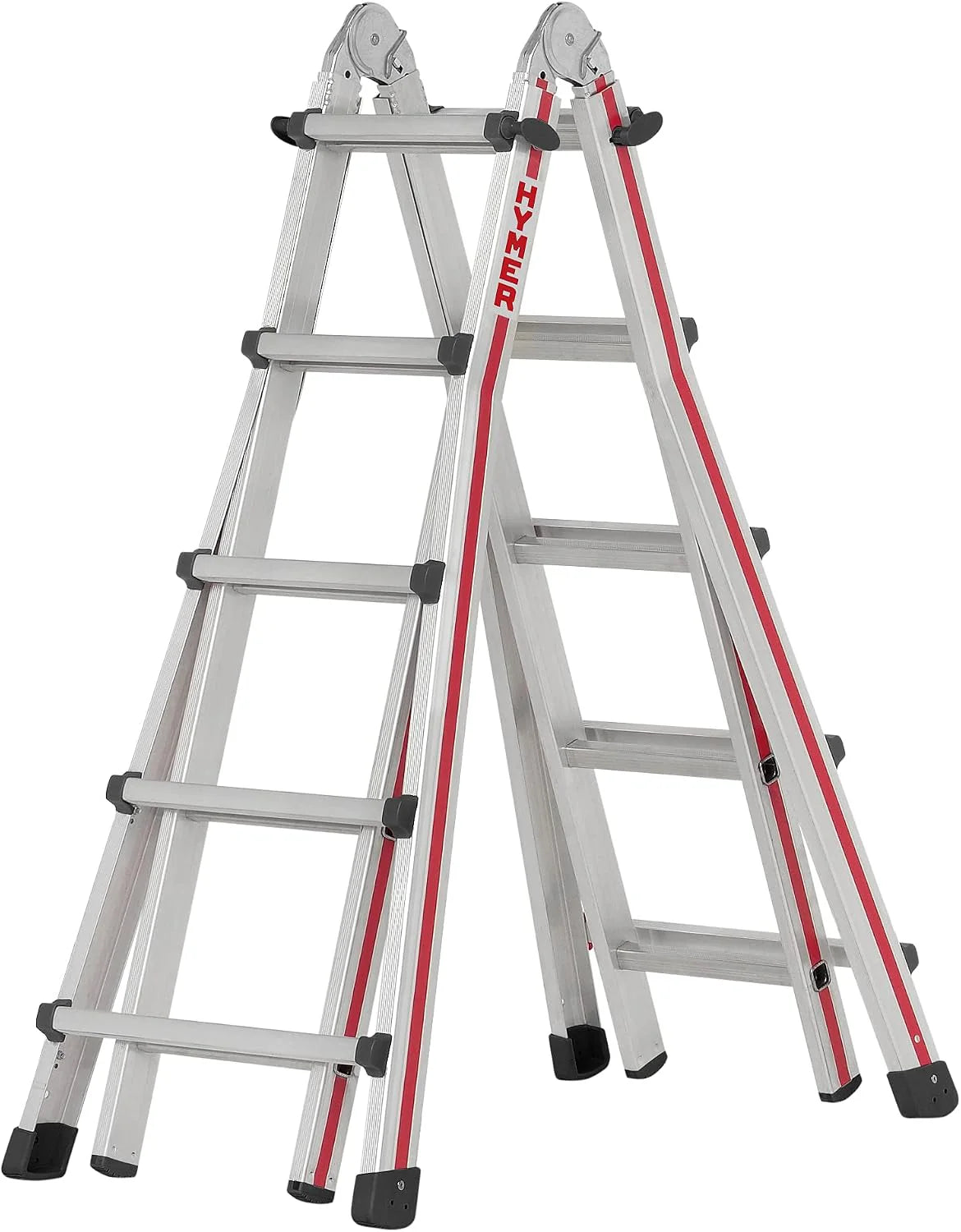 Hymer Telescoopladder 4x5 treden (max. hoogte 4,10 meter als aanlegladder, geschikt voor trappen) 404220