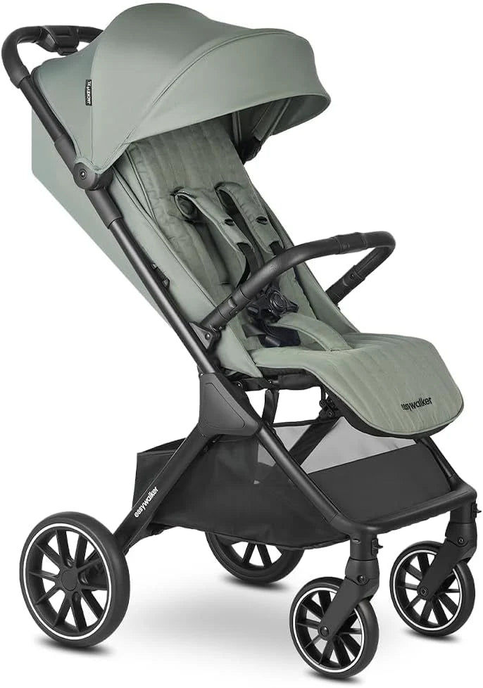 Easywalker Jackey² XL Buggy, Voor kinderen van 0-22 kg, In één seconde automatisch opvouwbaar, Ruime Buggy met XL wielen, Zonnekap  boodschappenmand, Geschikt voor autostoeltje - Agave groen