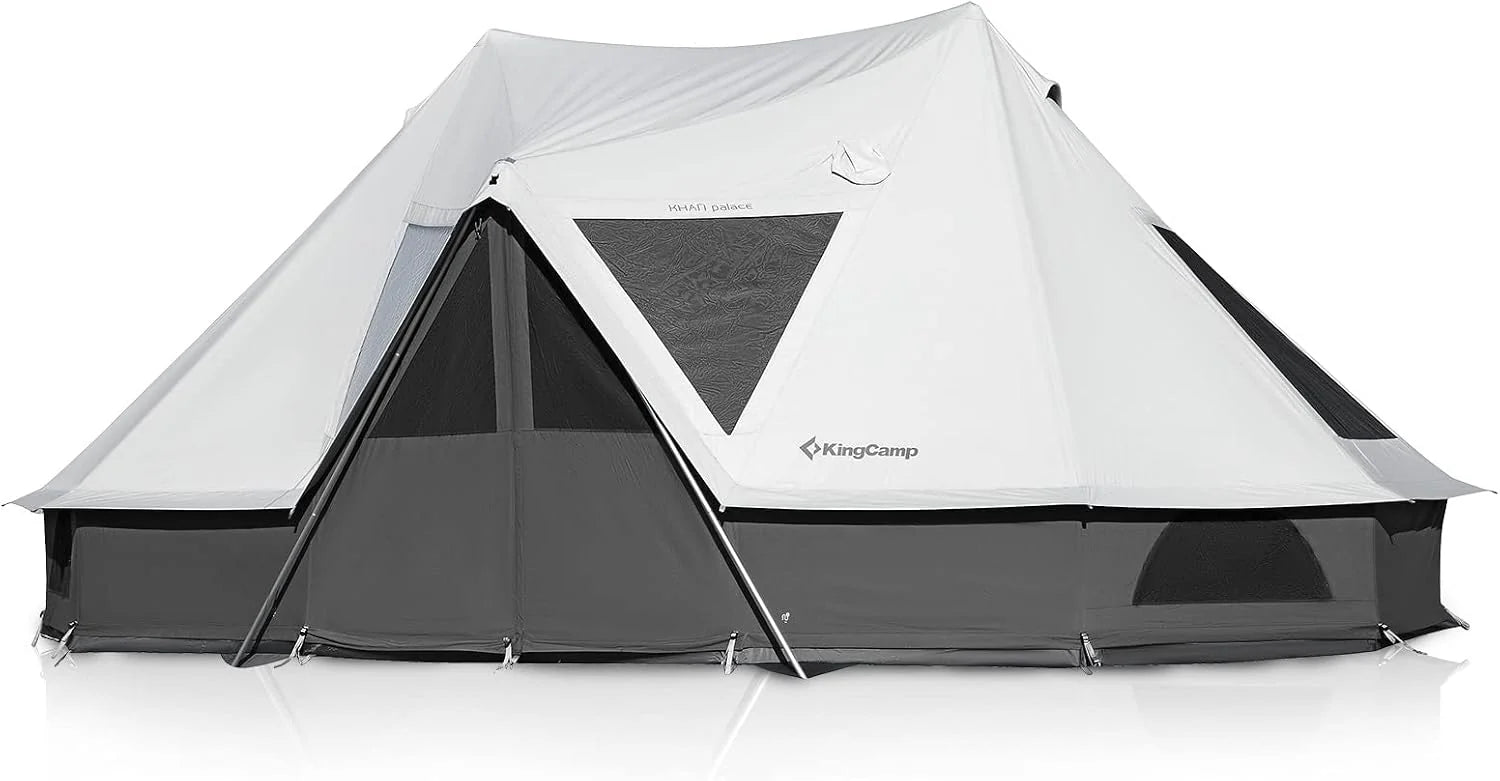 KingCamp Campingtent, 5 m, voor groepen of gezinnen, oversized ruimte voor luxe campingtent in alle seizoenen(640x420x270 cm)