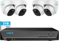 Reolink 5MP PoE beveiligingscamera systeem, 8CH CCTV systeem met 2TB Hard Drive NVR en 4X 5MP Outdoor PoE IP Camera's, 30m nachtzicht bewegingsdetectie op afstand voor thuisgebruik, RLK8-520D4-5MP(Wit)